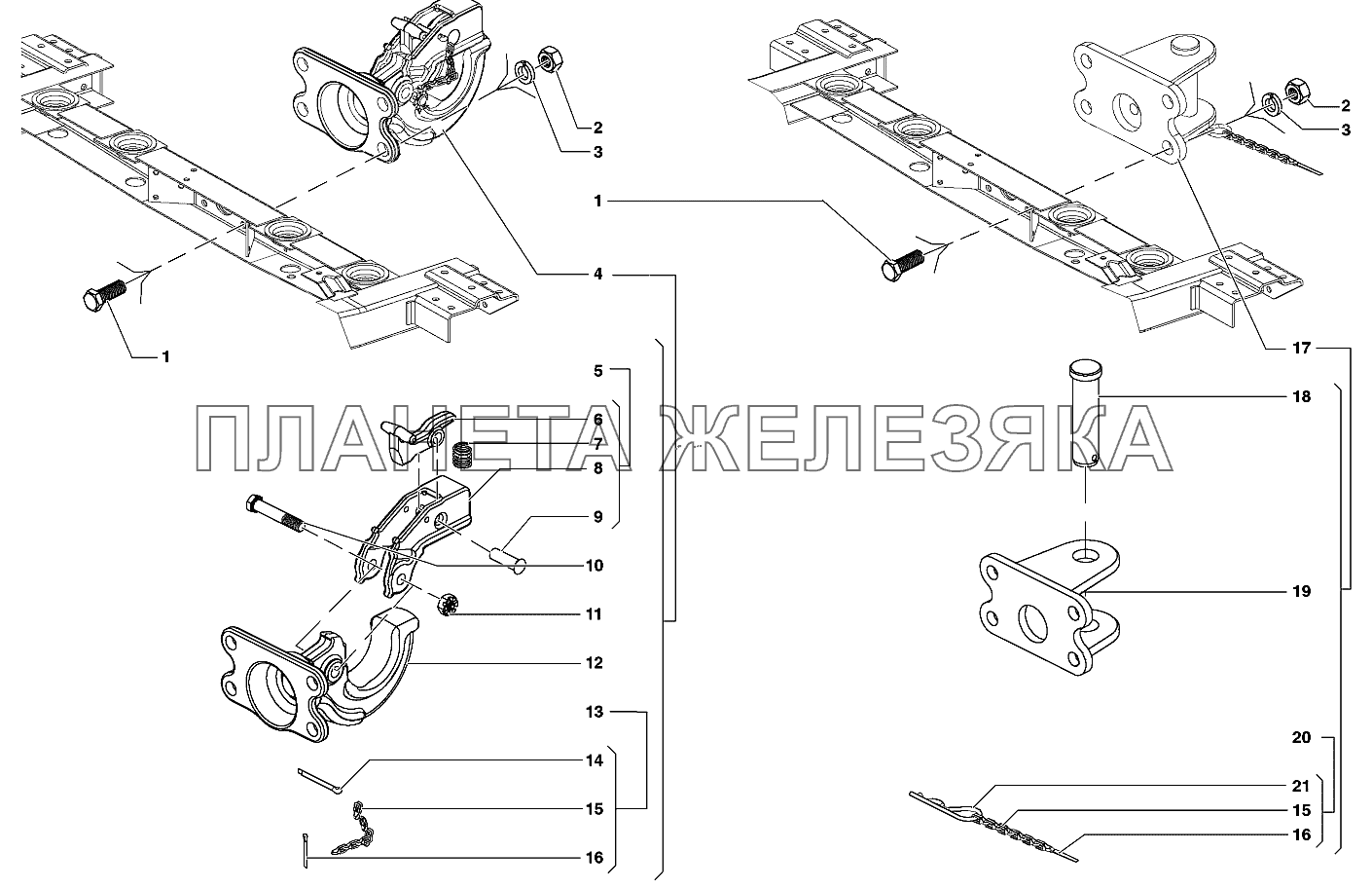 Крюки буксирные, проушины УАЗ-31519